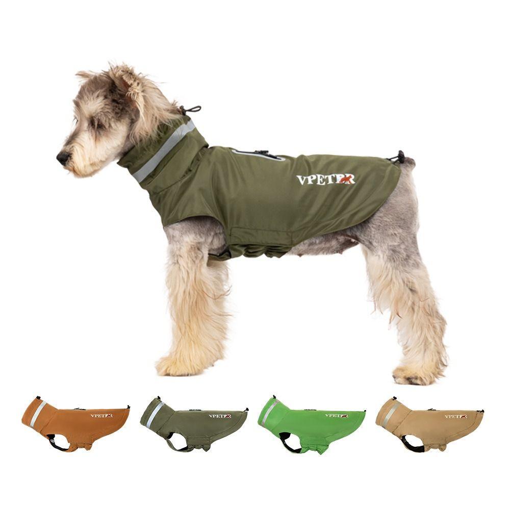 Adjustable Dog Raincoat Soft Reflective Strape Waterproof Dogs Clothes with Chest Leash Dog Stormcoat For Small Medium Dogs