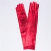 Women Faux Leather Sparkly Metallic Long Gloves for Evening Costume Party Dance