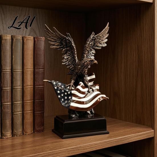 Strength Symbol for Reception Desk 250th Anniversary USA Eagle Statue Patriotic Resin Bald Figurine Independence Day Gift 1776–2026 250