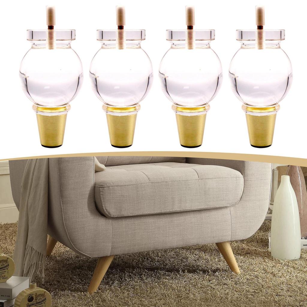 4 Pieces Acrylic Furniture Legs Cabinet Feet Home DIY Hardware Portable Sofa Couch Replacement