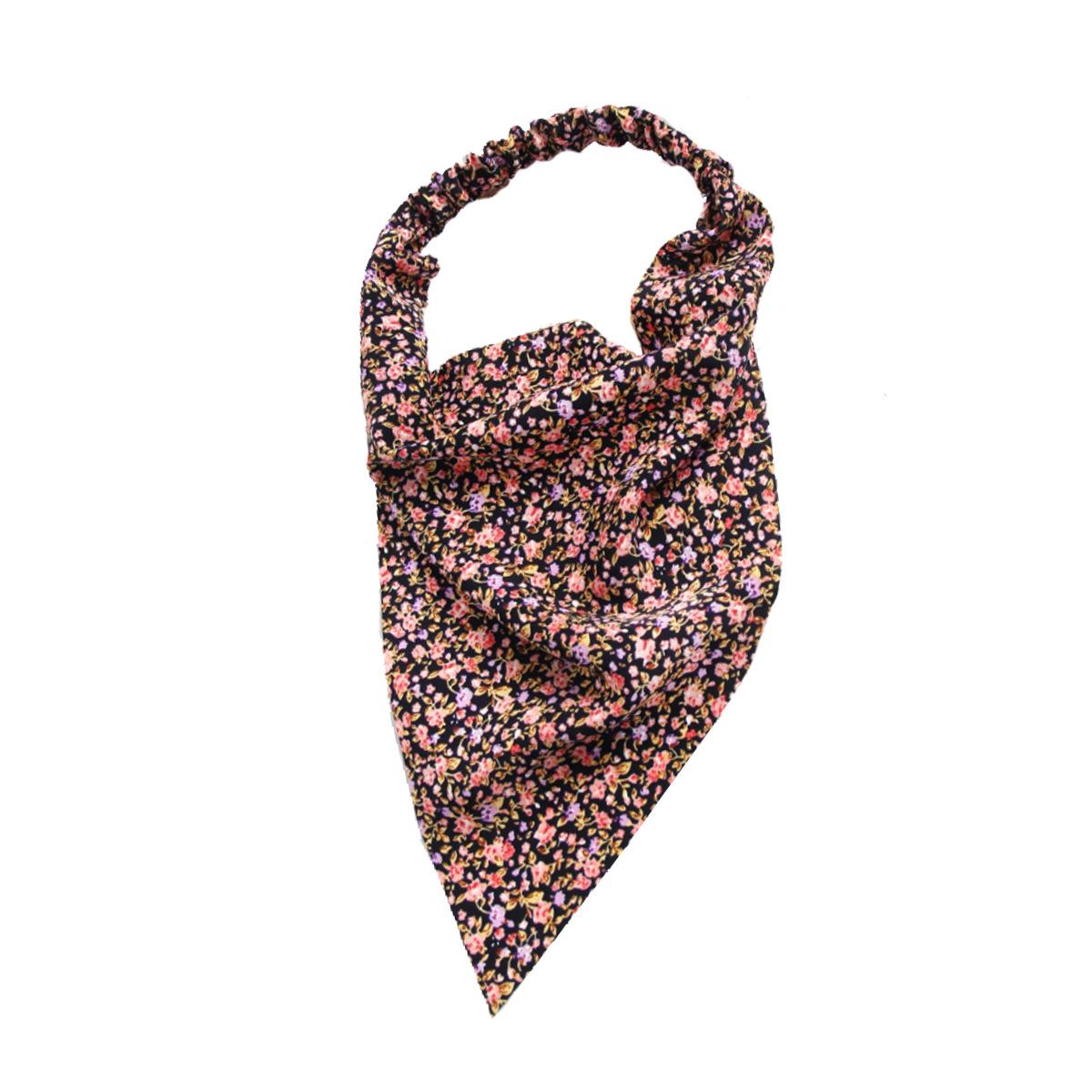 

Floral Fabric Triangle Headband & Scarf Hair Tie for Women - Versatile Elastic Band Accessory фіолетовий