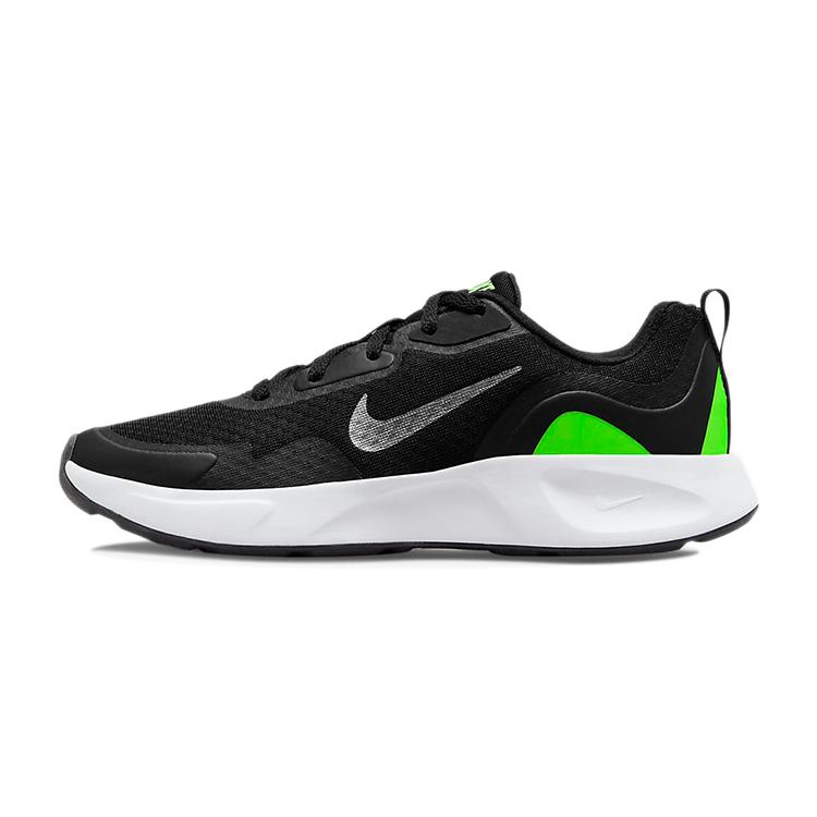New Nike Wearallday Low Top Kids' Running Shoes Black White Green Teenagers CJ3816-015