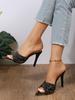 European and American sandals beach sandals open-toed pointed sequins decorative high heels