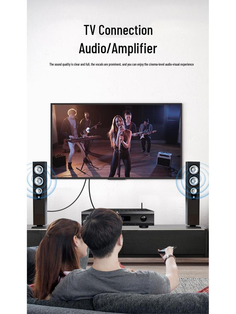 Digital Optical Fiber Audio Cable SPDIF Output 5.1 Channel Amplifier Connection