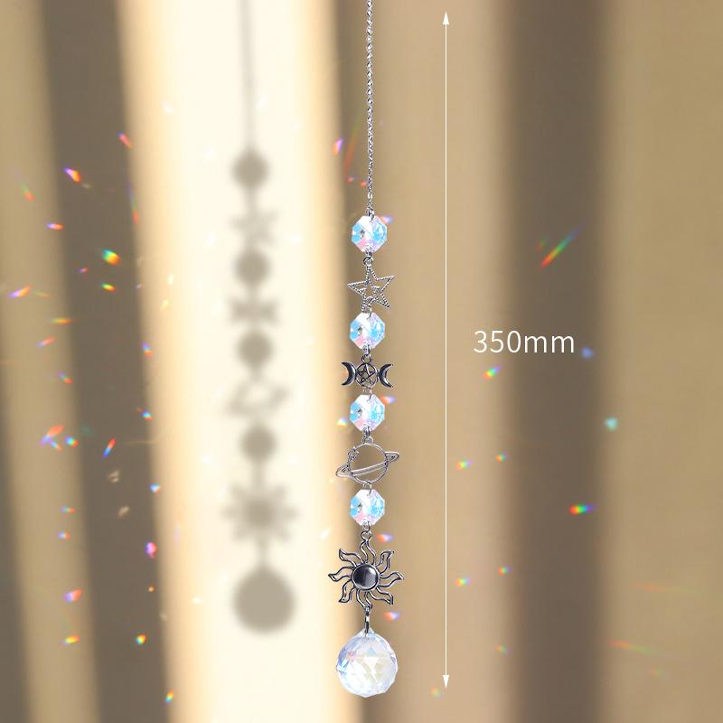 Hanging Crystal Wind Chimes Sun Catcher Fairy Butterflies Stained Glass Sun Catcher Window Drop Bell for Room Garden Decor