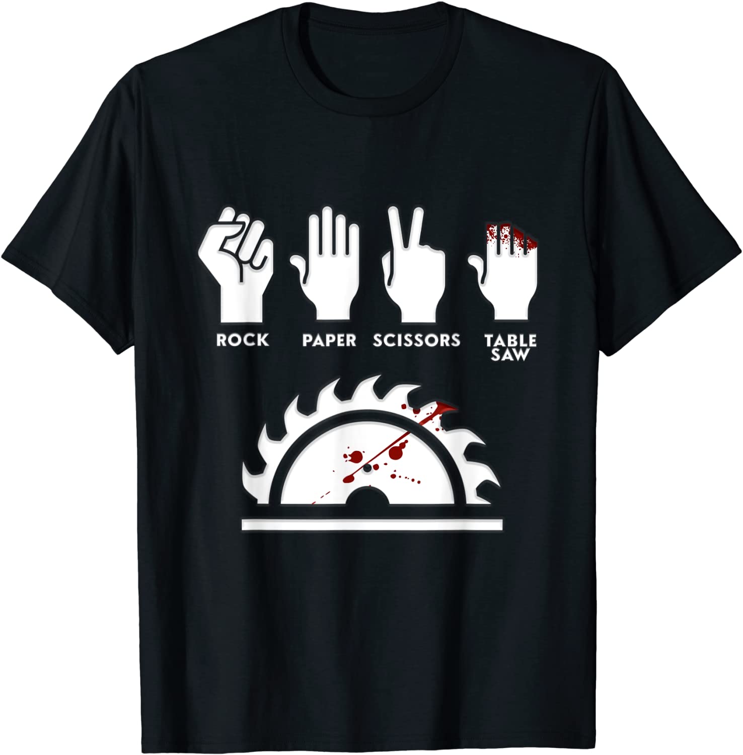 

Rock Paper Scissors Table Saw Funny Carpenter T-Shirt Prevailing Men s Tees Normal Top T-shirts Cotton Slim Fit 4XL