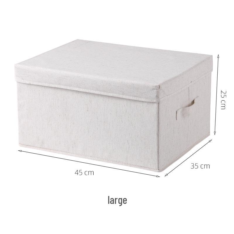 Tianshan Cotton & Linen Foldable Storage Box - Thickened, Washable Fabric for Bedroom Organization