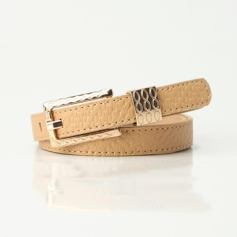 Women's Retro Fashion Thin Leather Belt with Pin Buckle and Pattern Decoration - Versatile Summer Accessory