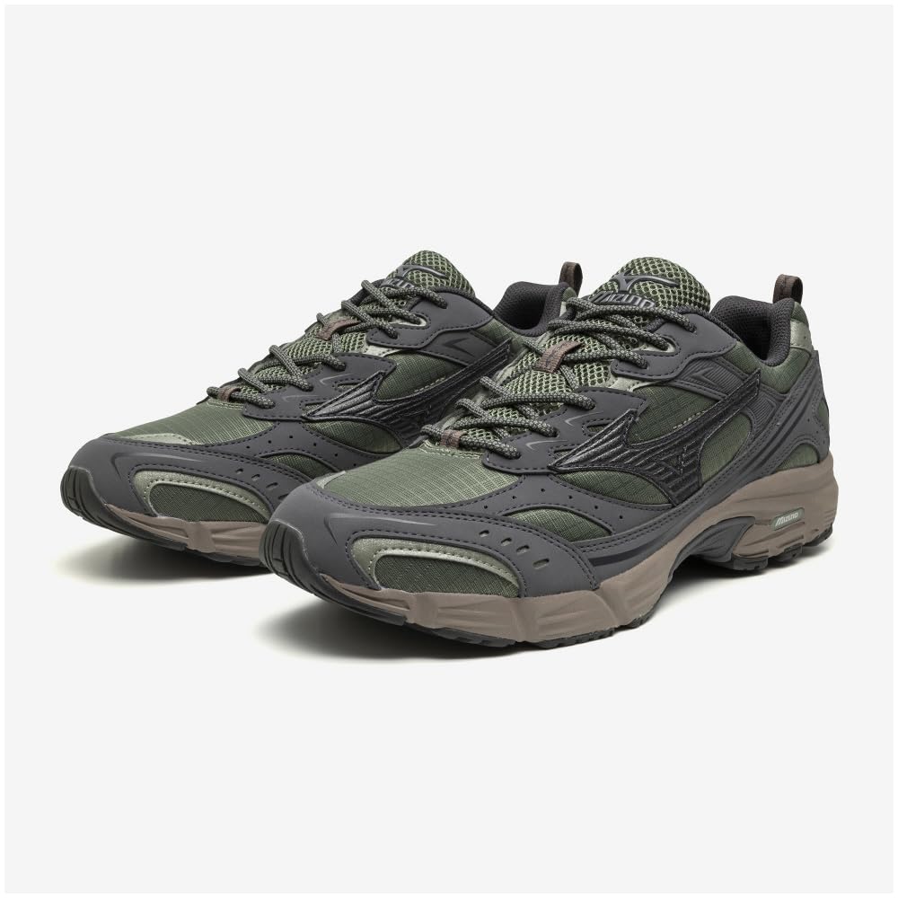 Mizuno MXR Casual Olive Green X Black X Metallic Size 3E Sneakers, Fashion, Commuting, School, Lifestyle, Gray, 28.5 Cm,