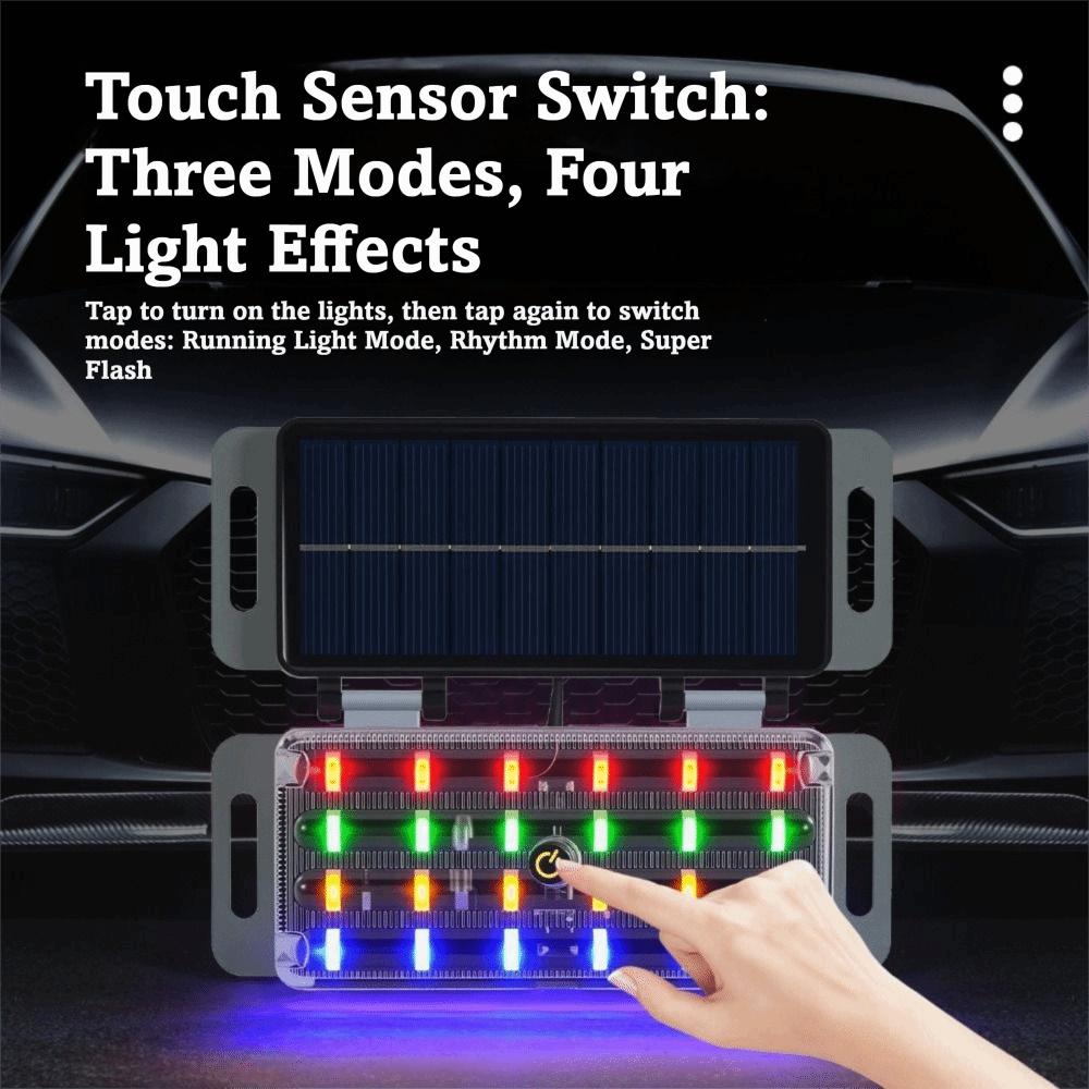 2pcs Solar Powered Solar Powered Warning Light LED Flashing Wireless Safety Lamp Rear Installation