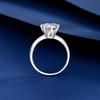 Moissanite 2-Carat D-Color Engagement Ring: European & American Fashion, S925 Silver, Classic Six-Prong Design