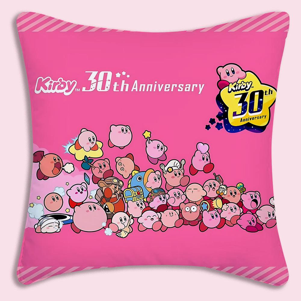 Hot Lovely KKirbies Pillow Covers Cartoon Sofa Decorative Home Doublesided Printing Short Plush Cute Cushion Cover