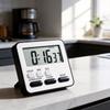 Multifunction Silent Timer With Magnetic Mount For Students And Kitchen Use