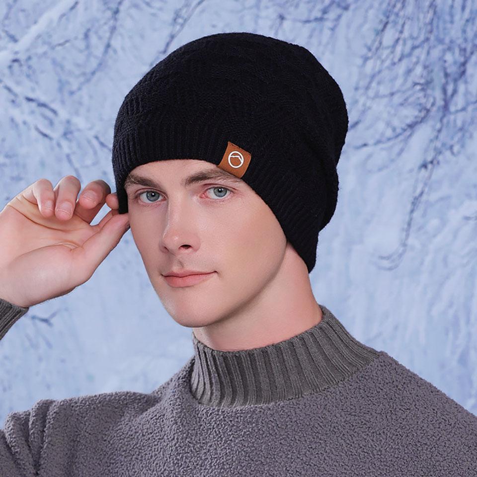 

Loogdeel Unisex Warm Knitted Beanie Hat Soft Winter Headwear For Men Women Outdoor Activities чорний