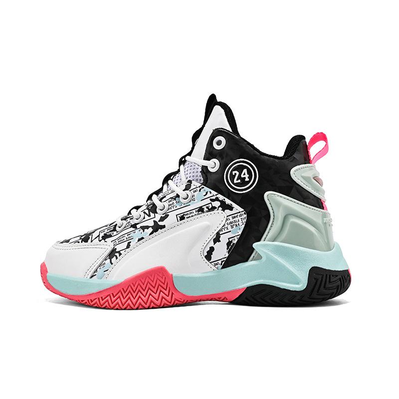 Trendy Boys Sports Shoes Children's Shoes Leather Fashion Basketball Shoes Middle and Older Children's New Popular Children's Basketball Shoes