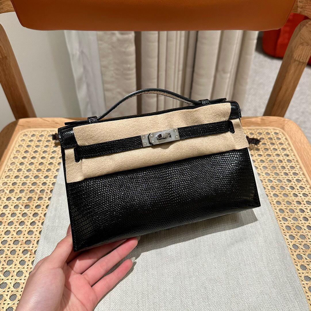 Lizard pattern generation KL bag real cowhide women s bag portable shoulder oblique span bag chain small square bag mini 22 CM 18390₽
