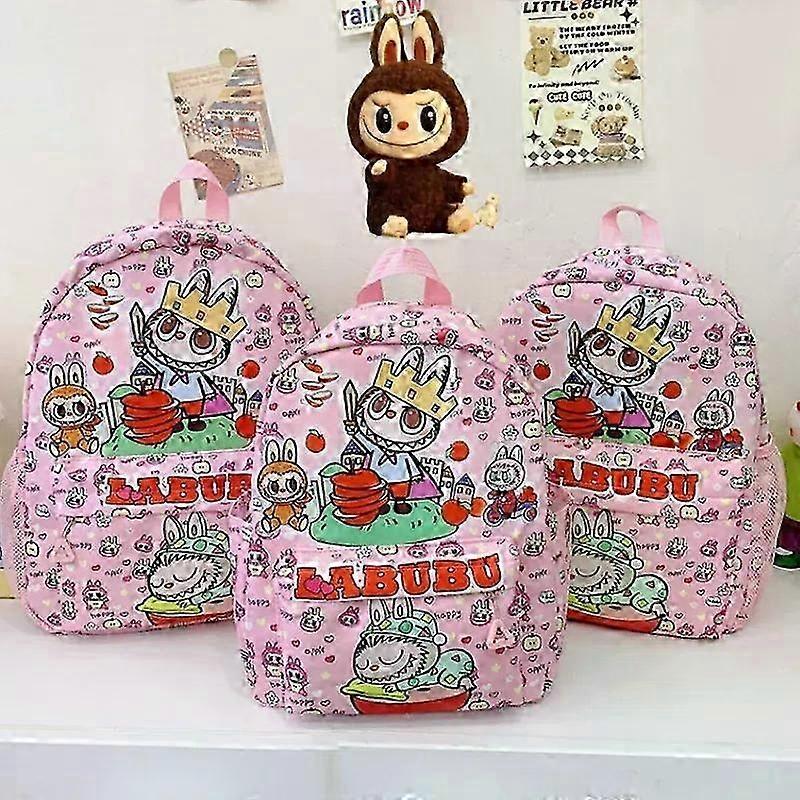 Labubu Schoolbag Students Backpack Kindergarten Cartoon Shoulder Bag Boy Girl Anime Travel Large-cap