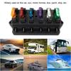 Nowy uniwersalny 8-drożny uchwyt skrzynki bezpiecznikowej Blok bezpieczników z 8 standardowymi bezpiecznikami do samochodów ciężarowych łodzi pojazdów DC 12V/24V/32V