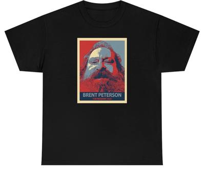 Herren Brent Peterson 2024 T-Shirt Lustig USA Präsident Politisch Tiktok Meme Tee