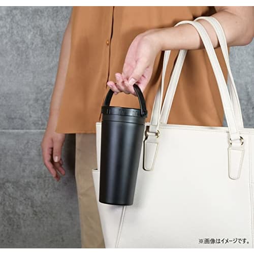 Pearl Metal Tumbler, Mug, Bottle, Cup, 400ml, with Lid and Handle, Vacuum Insulated, Keeps Hot or Cold, Perfect for Drip Coffee, Wide Mouth, Navy Blue