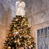 LED Light Silver Golden Angel Tree Topper Christmas Tree Accent 12" Height ForXmas Decoration Ornament