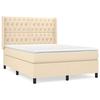 Maison Exclusive - Sommier à lattes de lit avec matelas Crème 140x190 cm Tissu