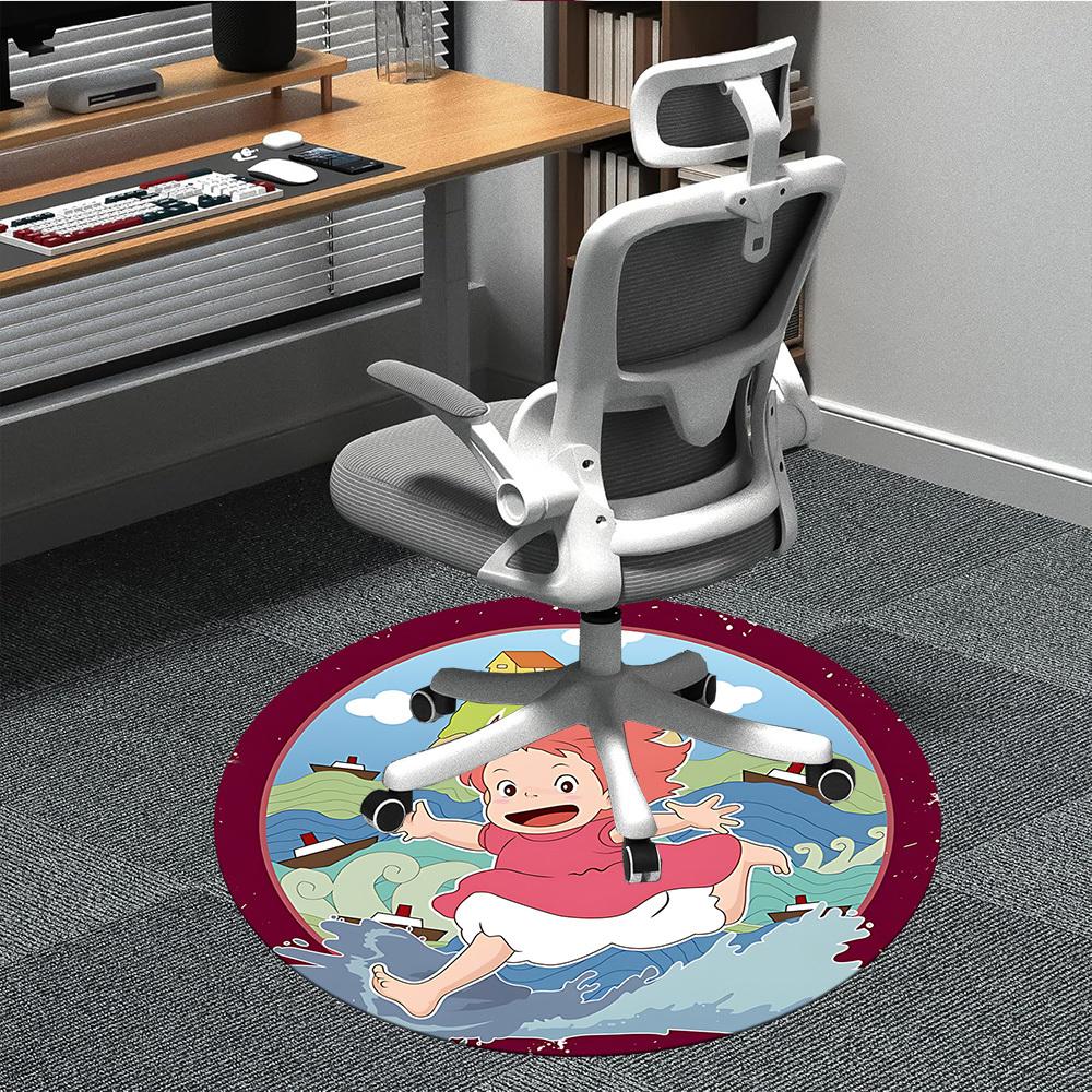 

1pc PONYO Office Round Area Rug, Indoor Mat Suitable For Office, Under Office Chairs Bedroom Living Room Home Decor, Room Deco170 80cm by 80cm