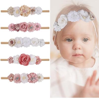 Baby Mädchen Stirnbänder Blume Kinder Haarbänder Elastisch Neugeborene Kleinkind Stirnband Haarschmuck Kinder Haaraccessoires Kopfbedeckung