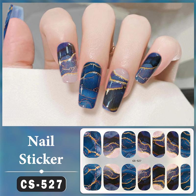 Bez lampy do utwardzania Wodoodporne naklejki na paznokcie Pełne krycie Naklejki na paznokcie Mocne i niełatwe do odpadnięcia 14 paznokci/zestaw Wielokolorowe plastry na paznokcie