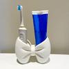 Cute Bow Toothbrush Holder Decorative Pen Holder Stylish Toothbrush Stand Desk Organizer for Pens Makeup Brushes