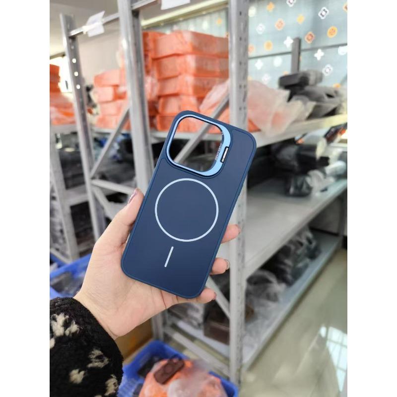 Fine Magnetic Attraction, Suitable for Apple 16promax Phone Case Mesh Heat Dissipation, Ip15pm Lens Bracket Full Cover Protective Case