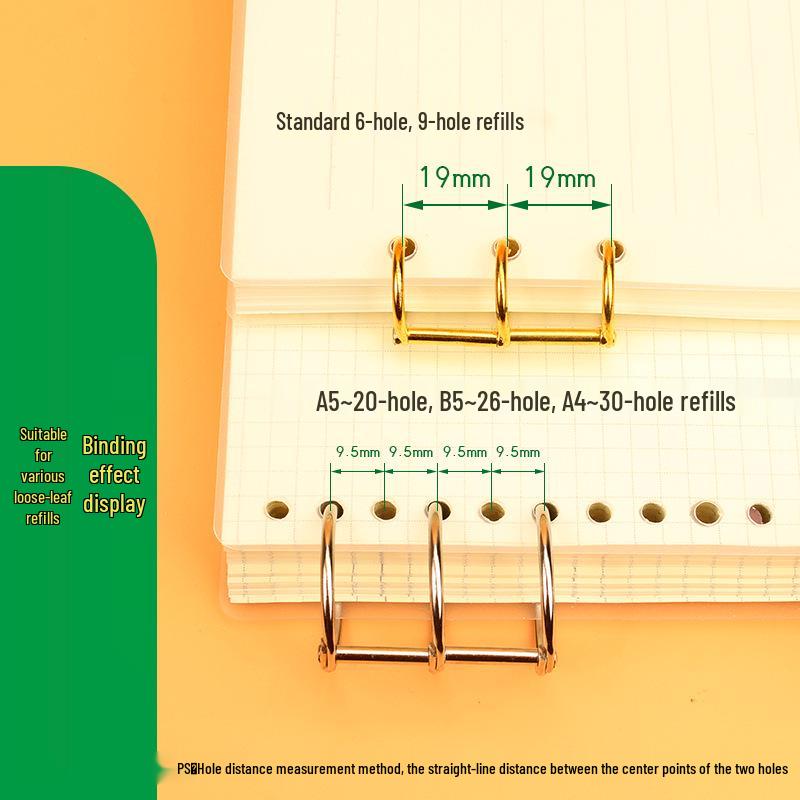 Six-Hole Metal Binder Rings - Multi-Hole Loose Leaf Binding Clip