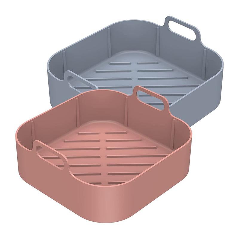 Air Fryer Silicone Pot Thick Reusable Silicone Square Air Fryer Liners Replacement Of Parchment Liner Paper Air Fryer Basket