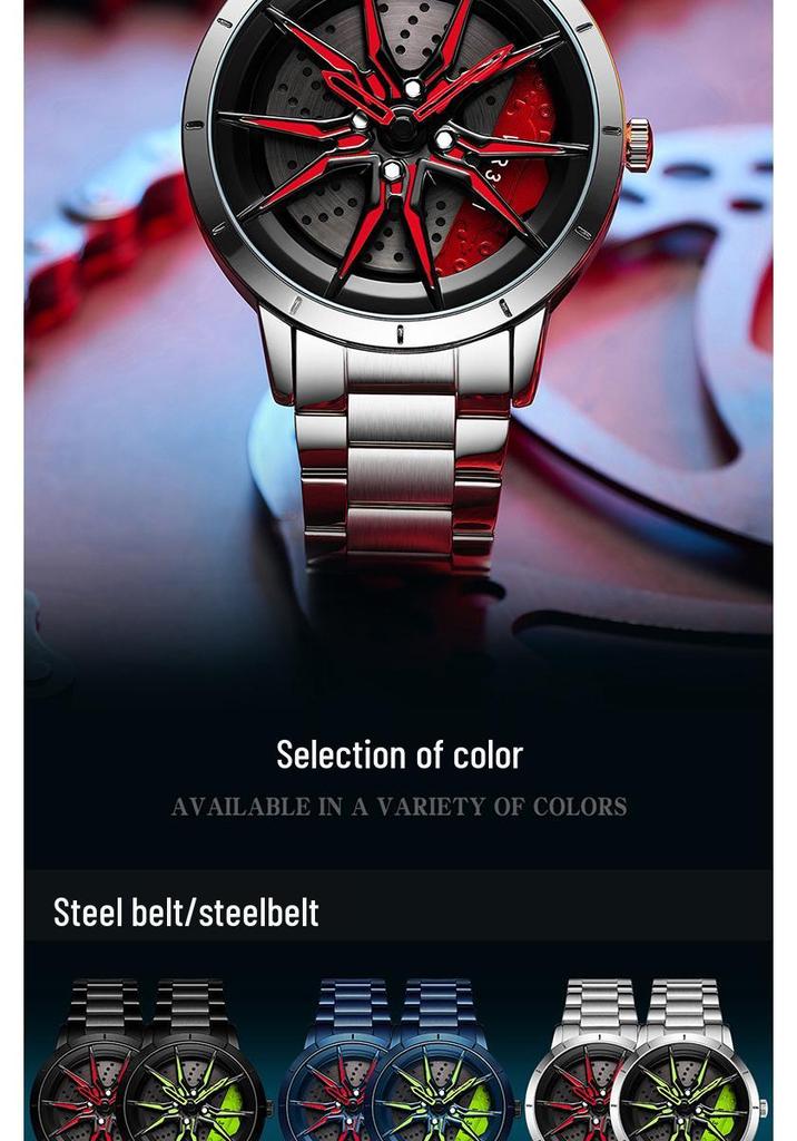 Sanda Men's Racing Concept Quartz Watch with 3D Hollow Dial and Rotating Waterproof Design