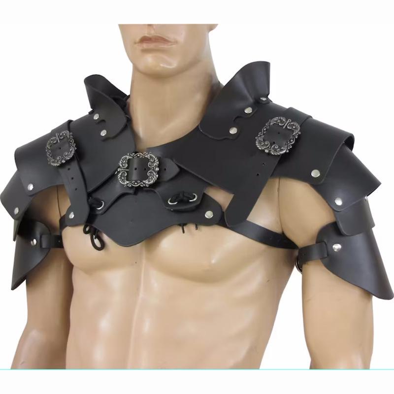 Medieval Viking Knight Pauldrons: Cosplay Halloween Shoulder Armor Prop