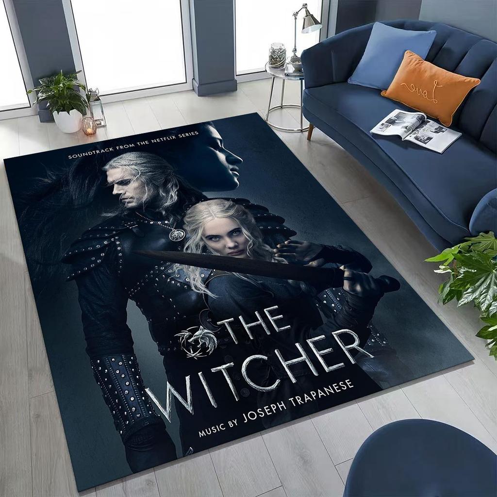 3D The W-Witcher Geralt Games Cartoon Rug for Bedroom Living Room Sofa Home Doormat Decor, Large Kid Play Non-slip Floor Mat