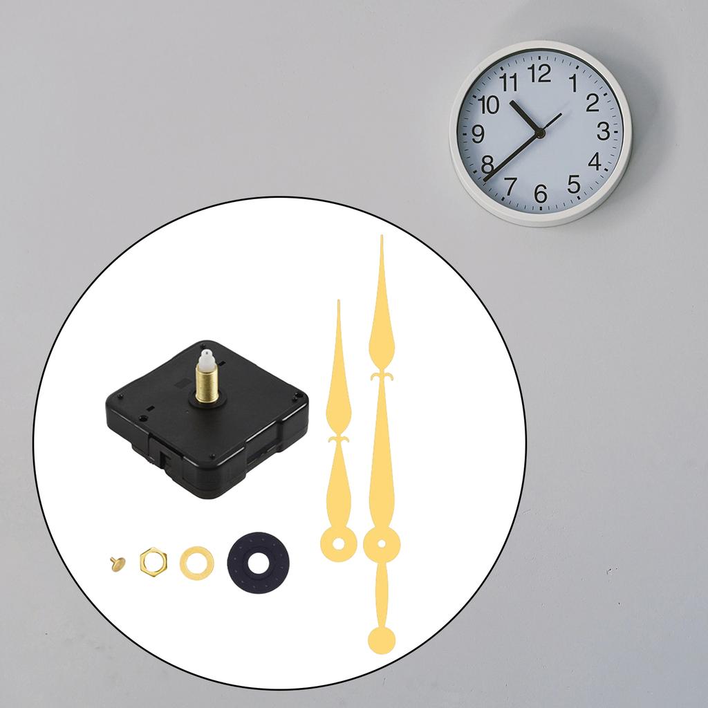Quartz DIY Wall Clock Movement Mechanism Battery Operated DIY Repair Parts Replacement Long Spade Hands