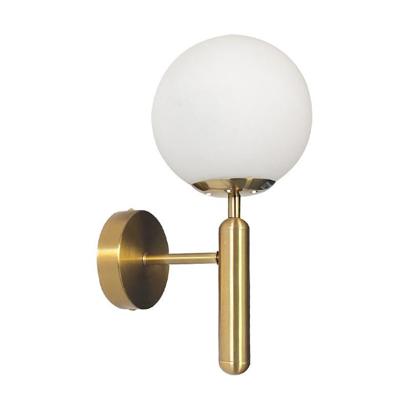 Modern Wall Lamp Simple Living Room Bedroom Wall Mounted Glass Lampshade Sconces Iron Lighting Fixture Aisle Stair Wall Light