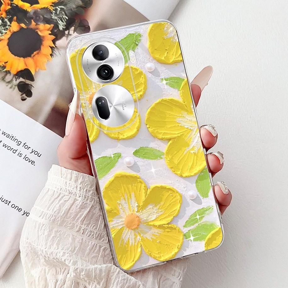 For OPPO Reno 11 Pro 5G Case CPH2607 New Fashion Flower Butterfly Silicone Clear Soft Phone Case On OPPO Reno11 5G CPH2599 Funda