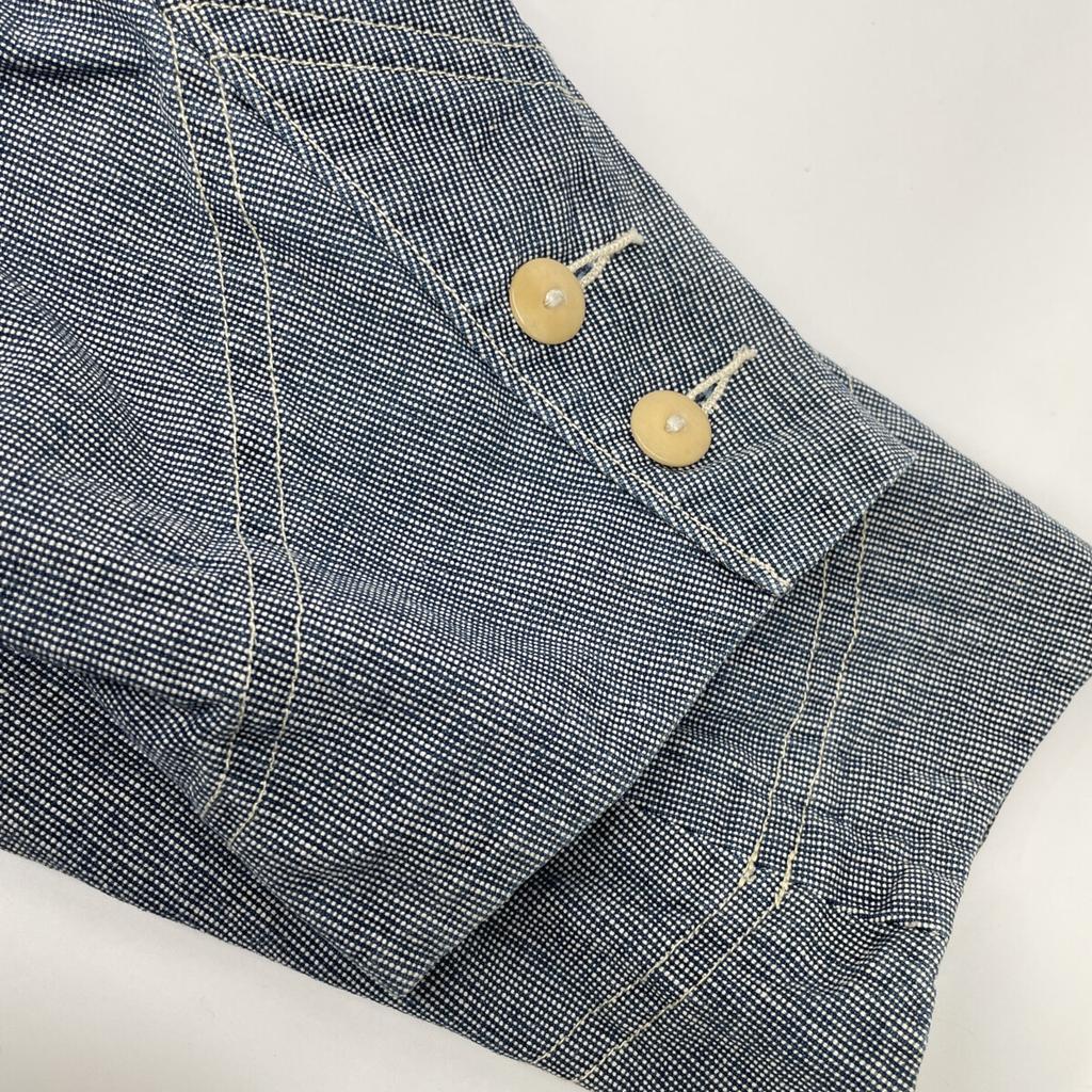 RRL Indigo Pin Check Cotton Lorient Sport Coat Jacket M IndigoUsed