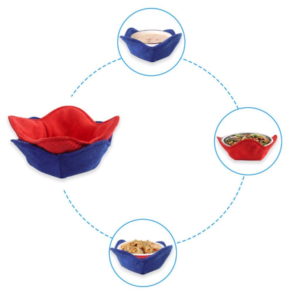 Practical Anti-Scalding Bowl Hugger Polyester Thermal Microwave Heating Bowl Cover Heat Resistant Bowl Cozy Holder Soup