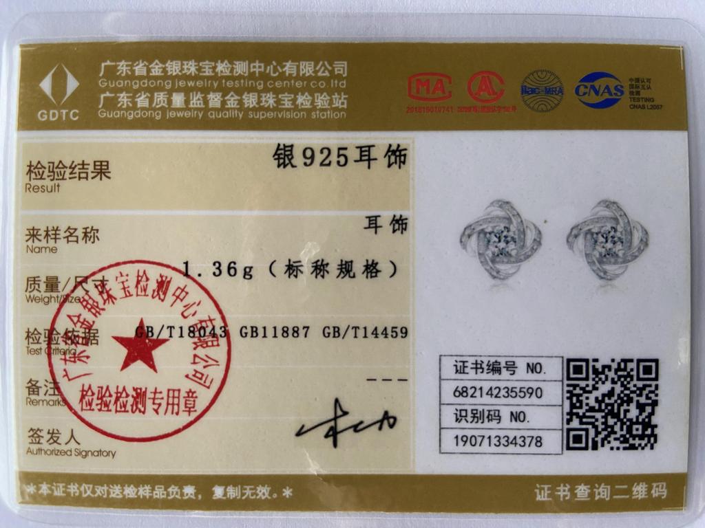 925 Sterling Silver Earrings For Women Jewelry Zirconia Eternal Heart Twist Earrings