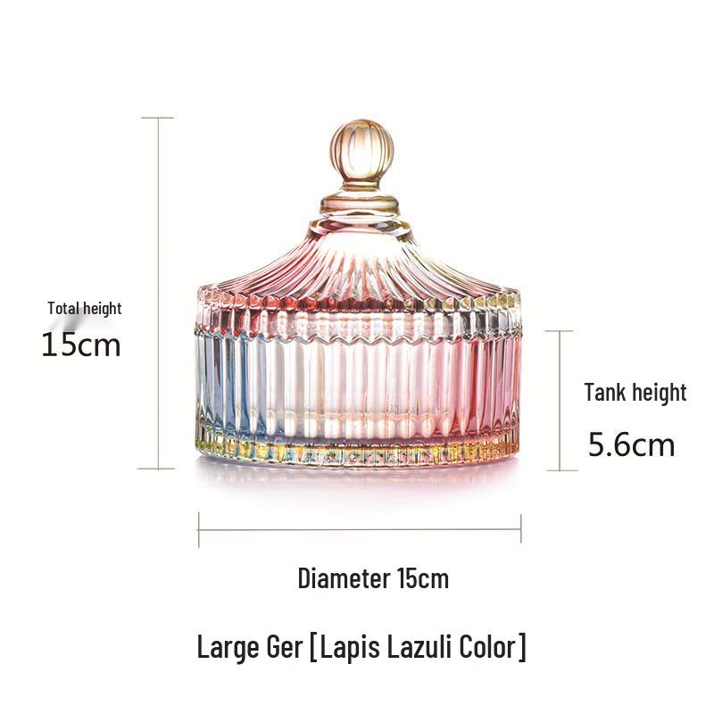 European Glass Bowl Jewelry Box: Crystal Demagnetization Purification Jar with Omamori Salt and Lid