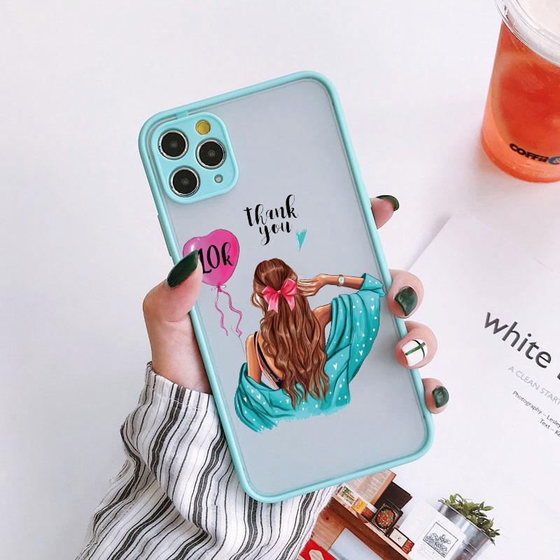 Mode Schönes Mädchen Hülle Für iPhone 16 7 8 Plus SE2 14 15 13 12 11 16 Pro Max Handyhülle Für iPhone X XR XS Stoßfeste Hülle