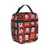 Cute B-Betty Boops Insulated Lunch Bag Large Meal Container Thermal Bag Tote Lunch Box School  Picnic Bento Pouch