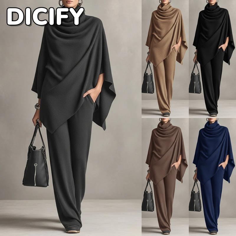 DICFY Women's Fashion Casual Long Sleeve Pants Suits