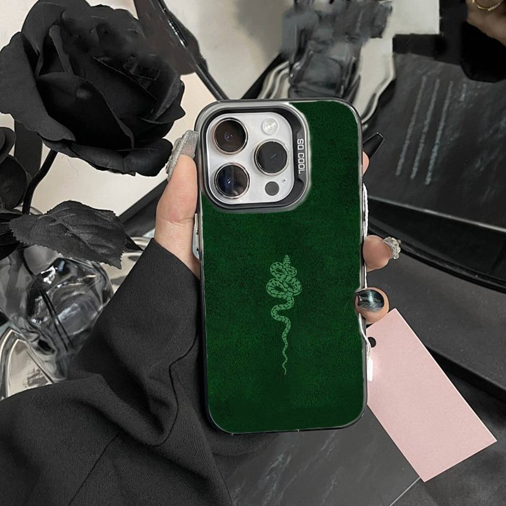 D-Snake Classic Phone Case For iPhone17, 16,15,14,13,12 Pro Max Black Candy Matte Shockproof Cover