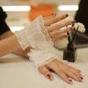 Faux Sleeves Decorative Trumpet Sleeves for Sweater Ruffle Bowknot Lace False Sleeves Cuff Extension Sweet Wrist Cuffs