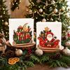 Santa Claus Wooden Napkin Holder Countertop Use Tissue Storage Rack for Christmas Kitchen Dining Table Decor Gift