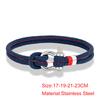 Navy Blue Braided Rope Bracelet Stainless Steel Mini Horseshoe Shackle with Screws Bracelets for Men Women Couple Jewelry